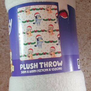 Bluey and Friends White Background Throw Blanket 2025 Holiday 50" X 60"
